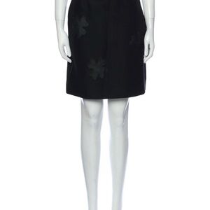 Alberta Ferretti 100% Silk RARE Clover Applique Skirt / Vintage Designer